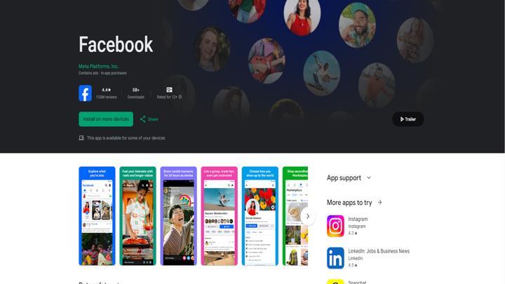 Facebook 管理帐户 - 从 Play Store 下载